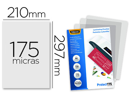 CJ100 fundas plastificar Fellowes brillo A4 175µ